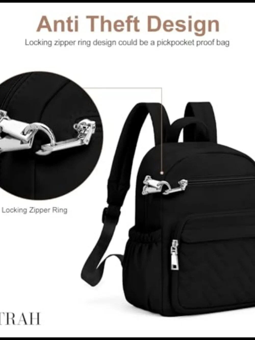 SYTRAH Mini Backpack Anti-Theft Waterproof Nylon Women's Small Daypack